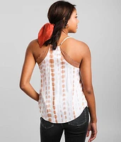 Tie-Dye Lace Trim Tank Top