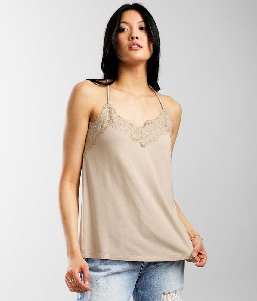 Daytrip Floral Lace Trim Tank Top