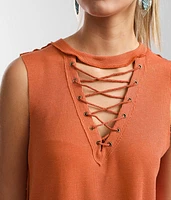 Lace-Up Tank Top