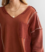 Pieced Waffle Knit Top