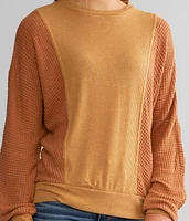 Pieced Waffle Knit Top