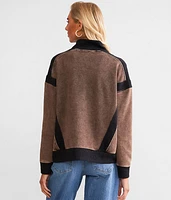Pieced Sweater Knit Pullover