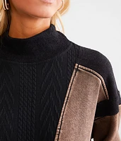 Pieced Sweater Knit Pullover