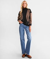Pieced Sweater Knit Pullover