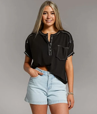 Contrast Stitch Henley