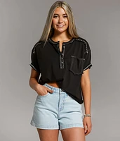 Contrast Stitch Henley
