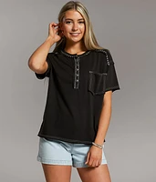 Contrast Stitch Henley