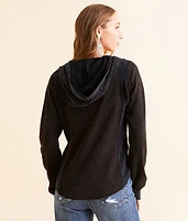 Pieced Exposed Seam Hoodie