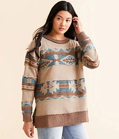 BKE Aztec Oversized Pullover