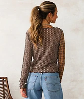 Wide Neck Mesh Top