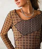 Wide Neck Mesh Top