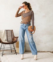 Wide Neck Mesh Top
