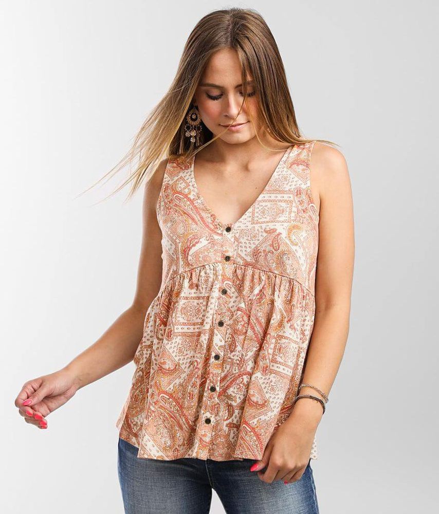 Daytrip Floral Print Chiffon Tank Top