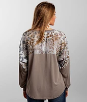 Modal Blend Front Tie Top