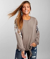 Modal Blend Front Tie Top