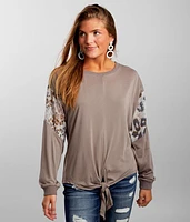Modal Blend Front Tie Top