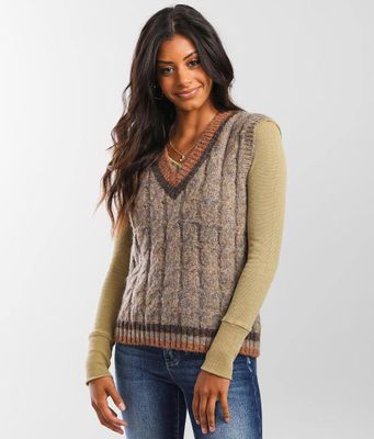 mystree Cable Knit Sweater Vest