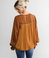 Flowy Pieced Satin Top