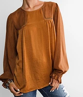 Flowy Pieced Satin Top