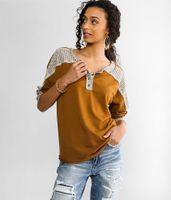 mystree Raw Edge Pieced Henley