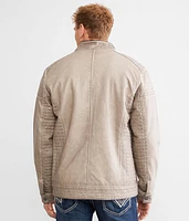 Washed Faux Leather Jacket