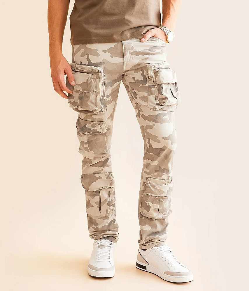 Smoke Rise Slim Taper Stretch Cargo Camo Jean