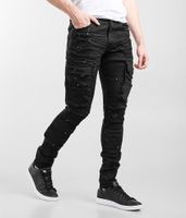 Smoke Rise Black Cargo Taper Stretch Pant