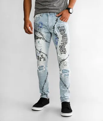 Smoke Rise Barbed Wire Taper Stretch Jean