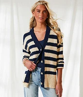 BKE Resort Striped Cardigan Sweater