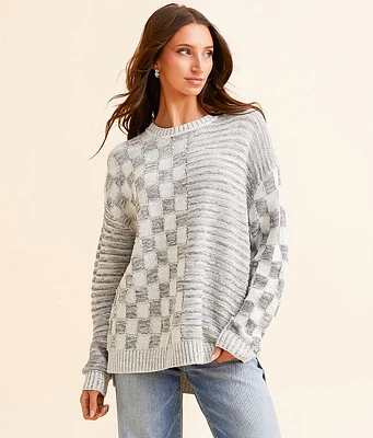 BKE Checkered Stripe Sweater