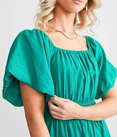 Puff Sleeve Babydoll Dress