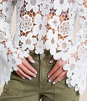 Floral Crochet Sweater