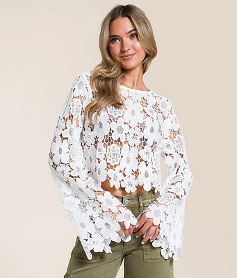 Floral Crochet Sweater