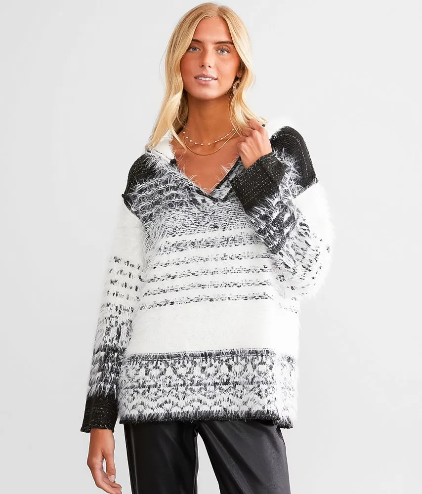 P.I.P.L Eyelash Knit Hooded Sweater