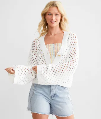 Papermoon Cropped Crochet Cardigan