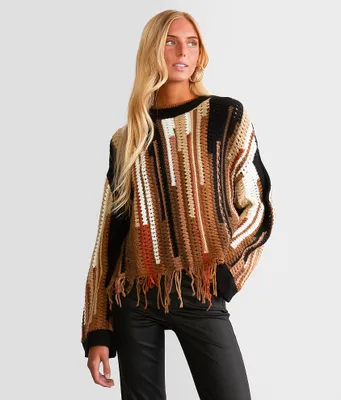 Gilded Intent Fringe Cropped Sweater
