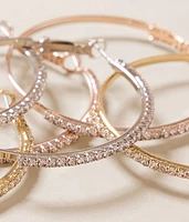 3 Pack Glitz Hoop Earring Set