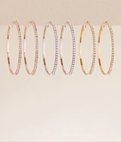 3 Pack Glitz Hoop Earring Set