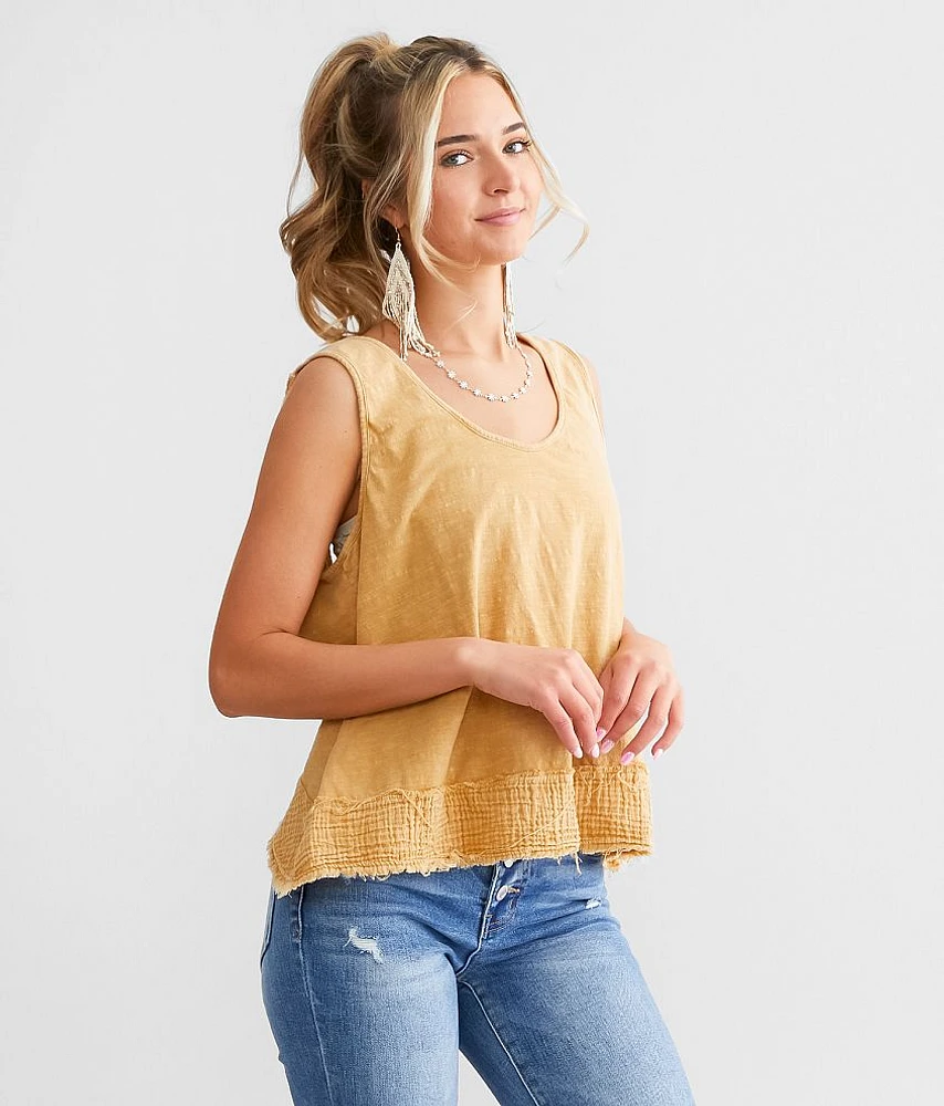 Washed Slub Knit Tank Top