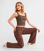 High Rise Wide Leg Stretch Cargo Pant