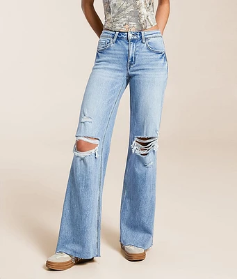 Mid-Rise Wide Leg Stretch Jean