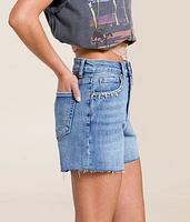 Rhinestone High Rise Stretch Short