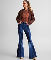 High Rise Pieced Super Flare Stretch Jean