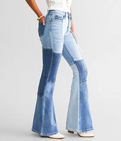 High Rise Pieced Flare Stretch Jean