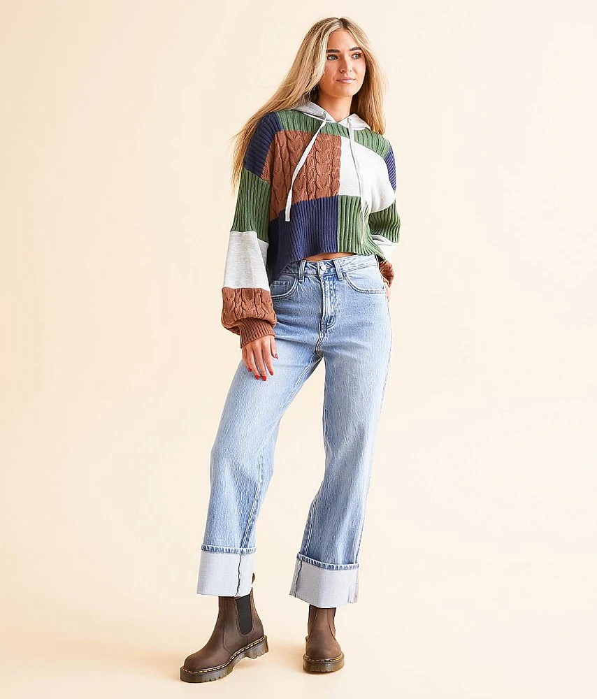 VERVET Gabby Baggy Cropped Straight Cuffed Jean