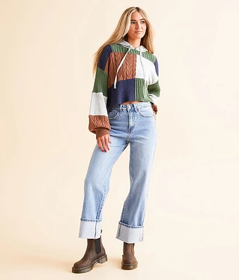 VERVET Gabby Baggy Cropped Straight Cuffed Jean