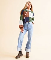 VERVET Gabby Baggy Cropped Straight Cuffed Jean