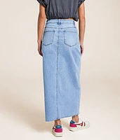 Claudia High Rise Midi Denim Skirt