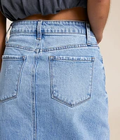 Claudia High Rise Midi Denim Skirt