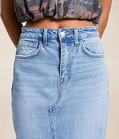Claudia High Rise Midi Denim Skirt